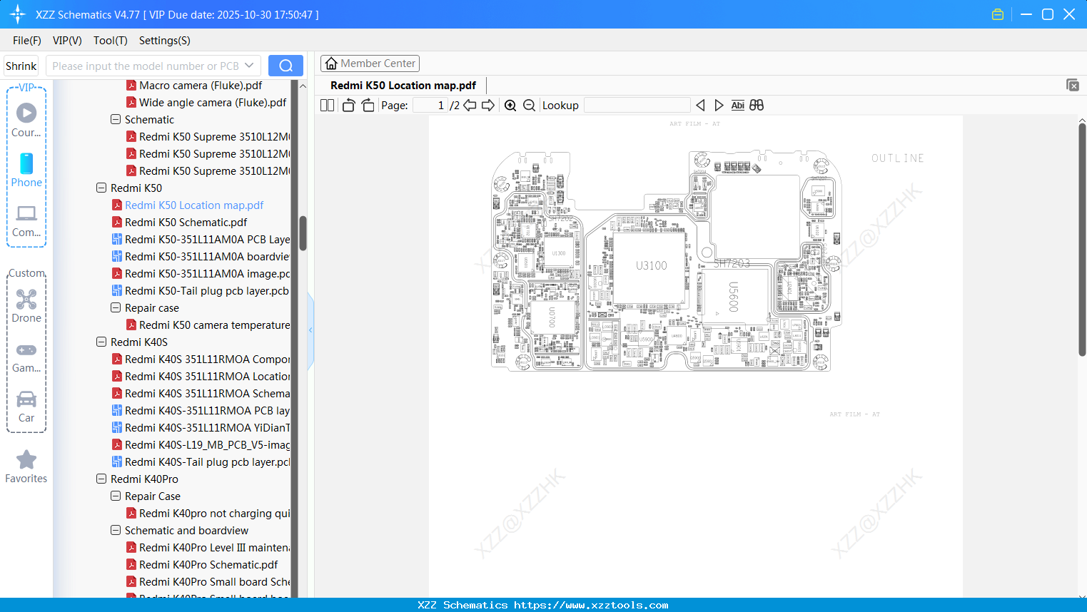 Xiaomi Redmi K50 Location Map